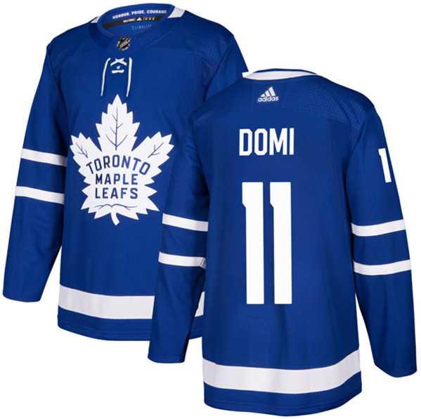 Men%27s Toronto Maple Leafs #11 Max Domi Blue Stitched Jersey